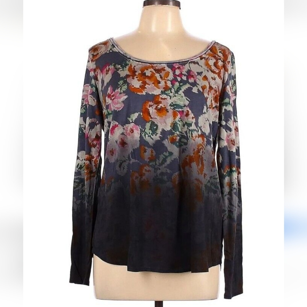 Anthropologie Pure & Good Floral Print Long Sleeve Top, Size XS